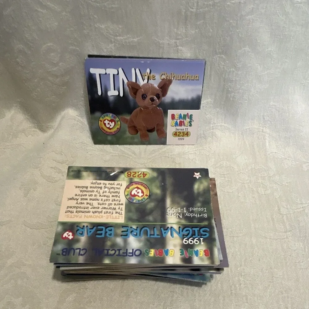 Lot of 60 Vintage 1999 Ty Beanie Babies Official Club Series II Trading Cards